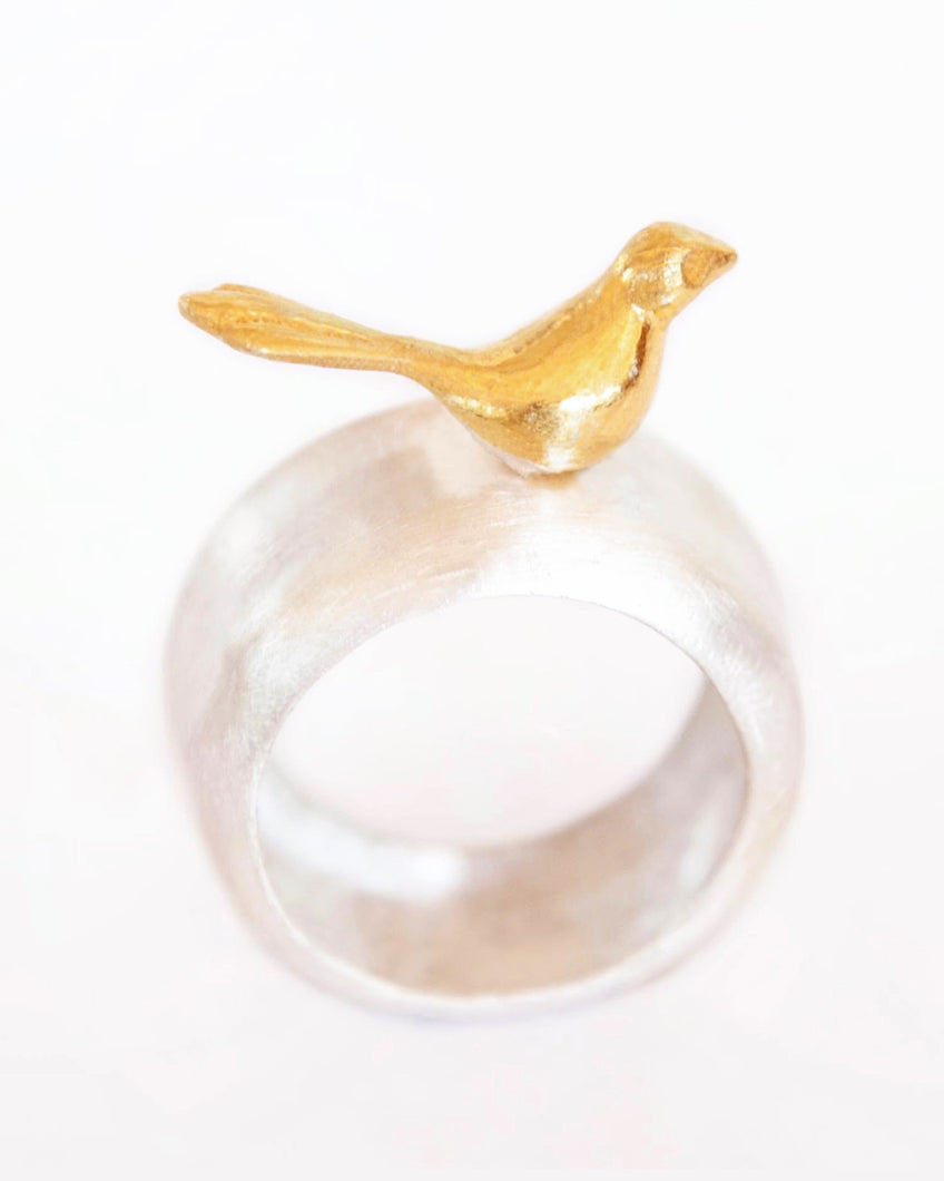 Golden bird ring