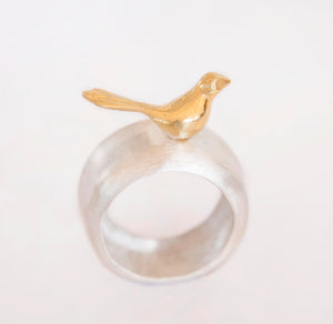 Golden bird ring