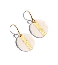 Load image into Gallery viewer, White Enamel Round Earrings