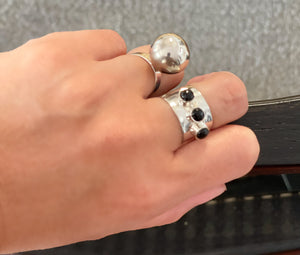 Triple Black Onyx Ring