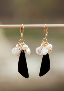 Onyx cluster earrings