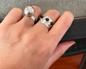 Triple Black Onyx Ring