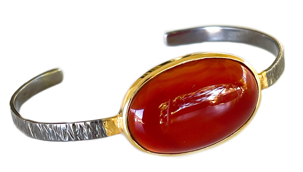 Carnelian Oval Cuff
