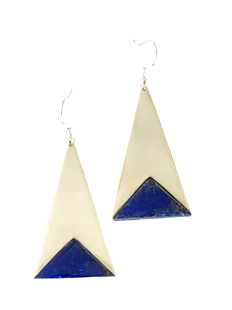 Lapis Triangle Earrings