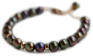 Peacock Pearls Goldplated Bracelet