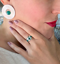 Load image into Gallery viewer, Triple Green Onyx Ring