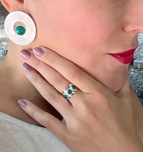 Triple Green Onyx Ring