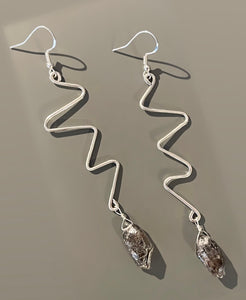 Clear Quartz Zigzag Earrings