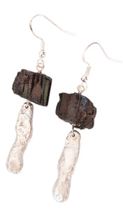 Abstract Natural Tourmaline Earrings