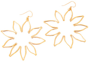 Goldplated Silver Wire Flower Earrings