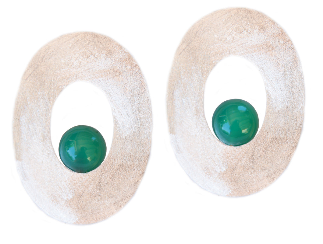 Large Oval Silver Earrings