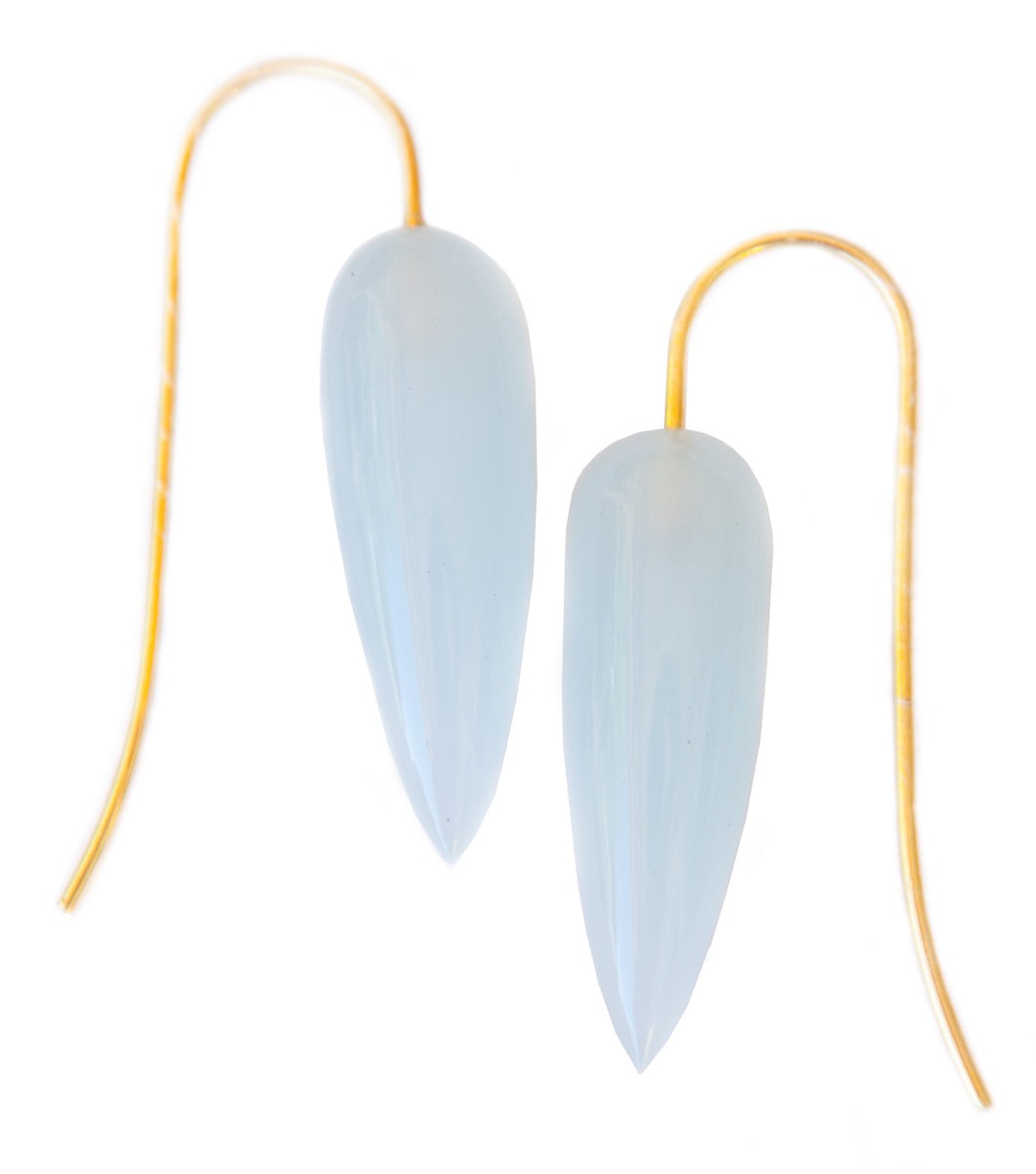 Aqua Chalcedony Drop Earrings