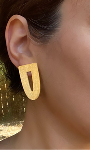 Goldplated Knight Shield Earrings