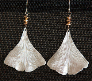 Ginkgo leaf earrings