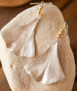 Ginkgo leaf earrings