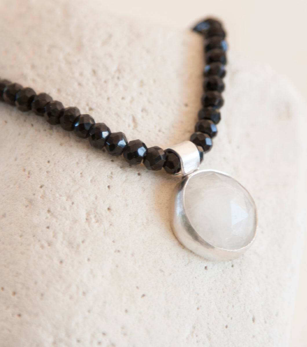 Black Spinel Moonstone necklace