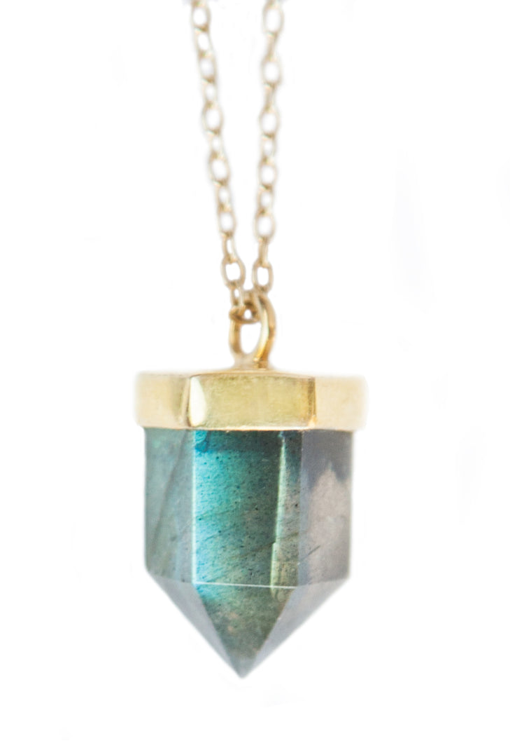 Pencil Labradorite Gold- plated Necklace