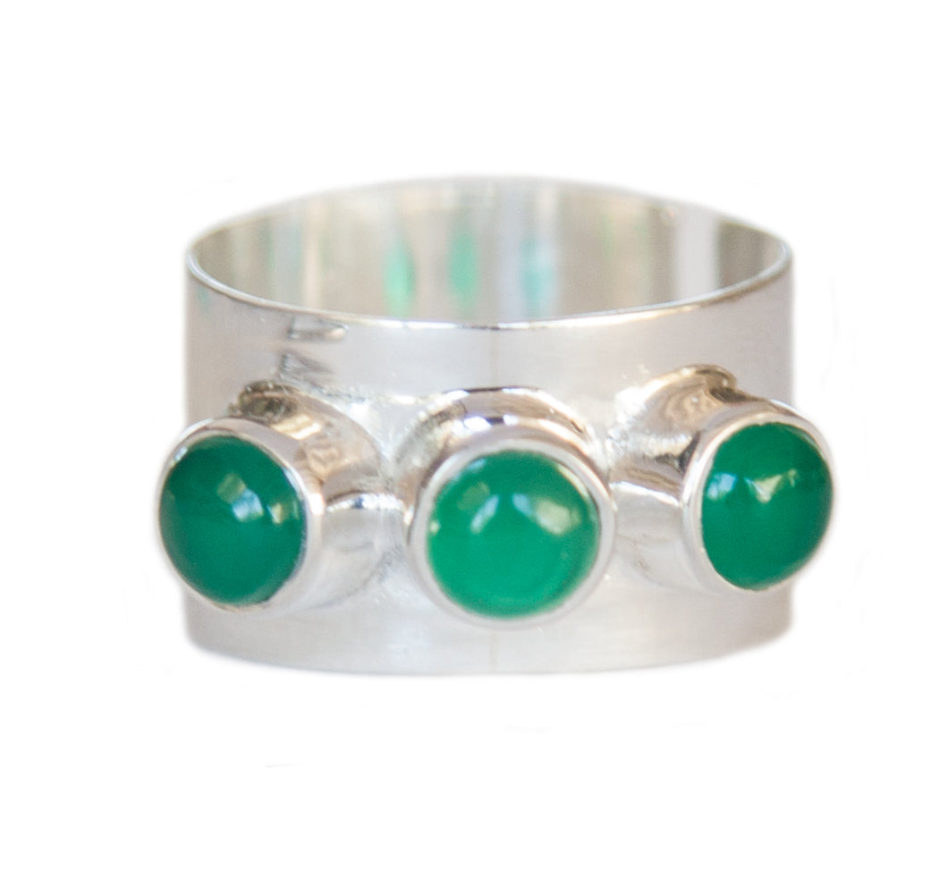 Triple Green Onyx Ring