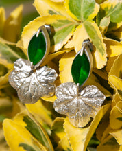 Load image into Gallery viewer, Green Marquise Leaf Earrings