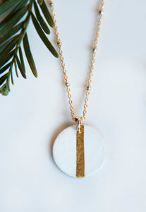 Round Enamel Silver Necklace