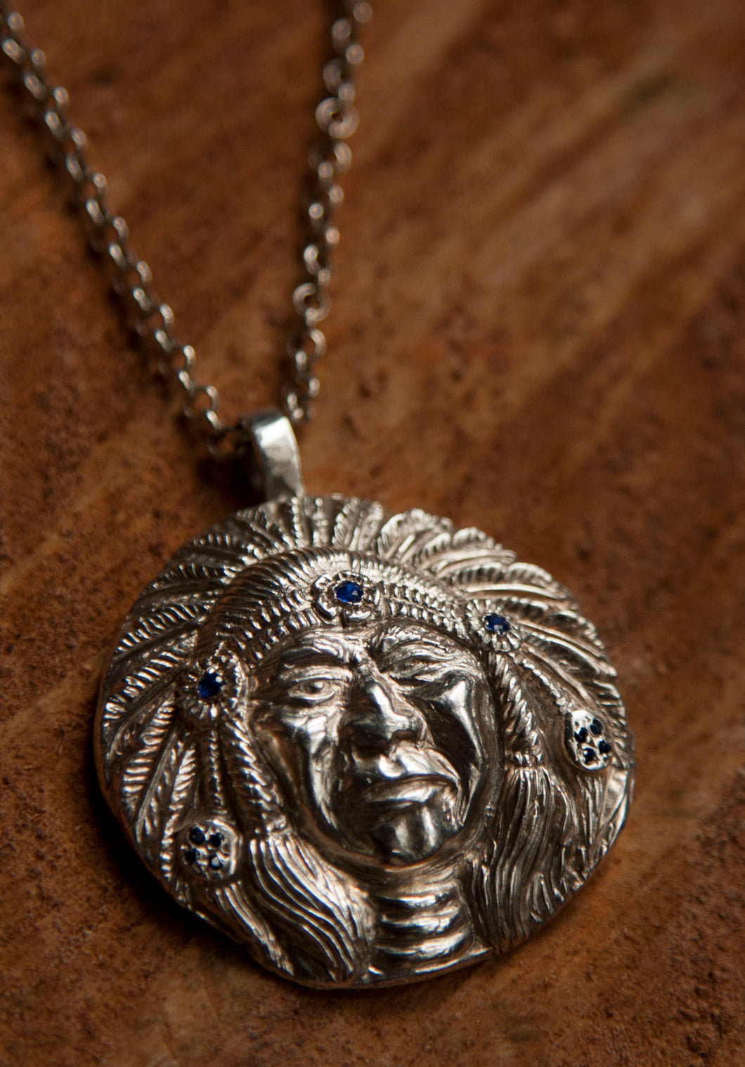 Indian Chief Head Necklace