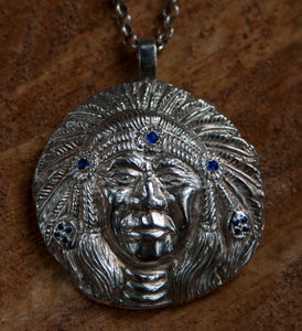 Indian Chief Head Necklace