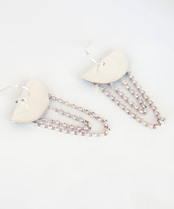 Half moon chain earrings