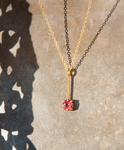 Pink Tourmaline Petite Necklace