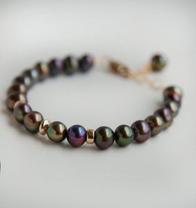 Peacock Pearls Goldplated Bracelet