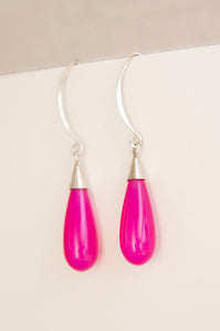 Raspberrry Onyx Drop Earrings