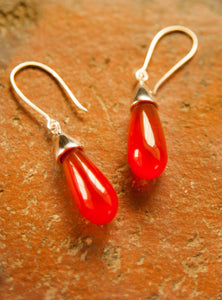 Orange Chalcedony Earrings