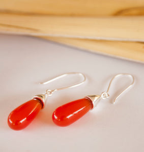 Orange Chalcedony Earrings