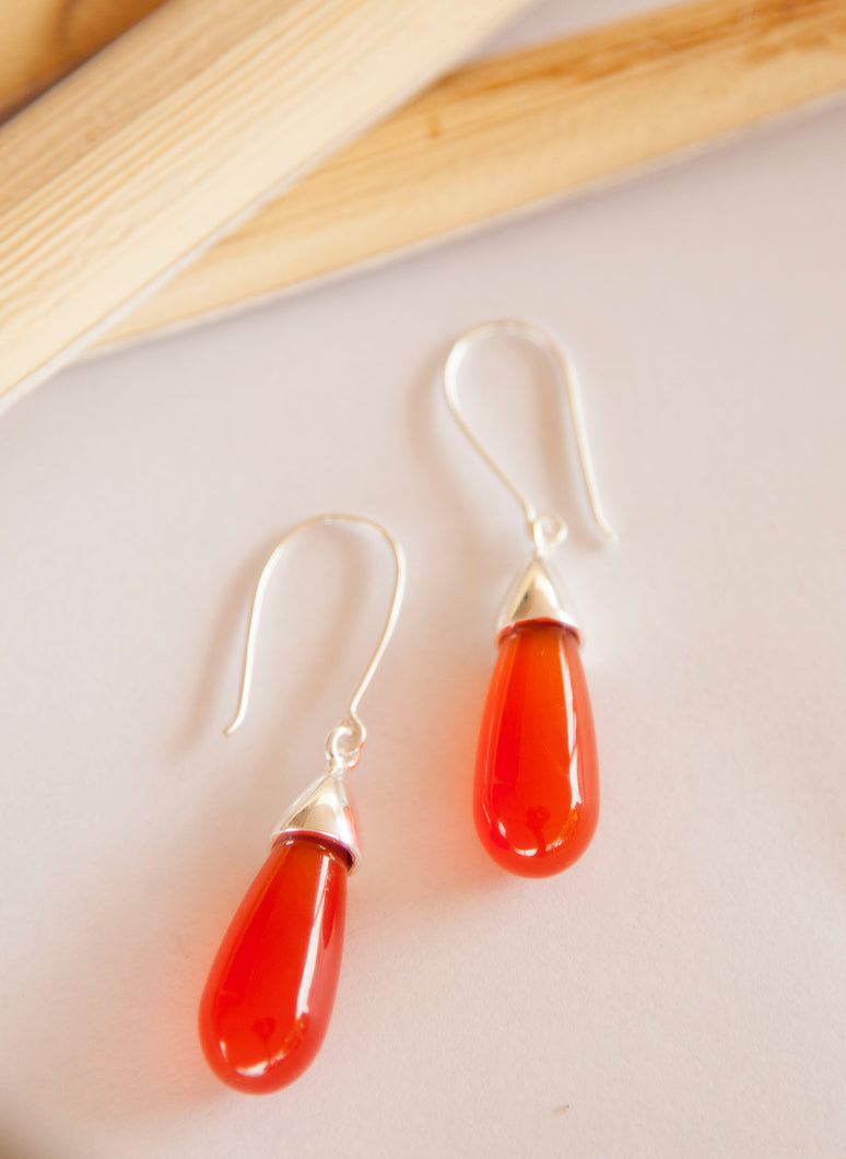 Orange Chalcedony Earrings